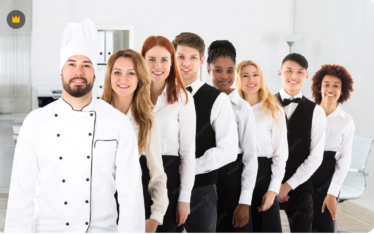 Hospitality kitchen and service team