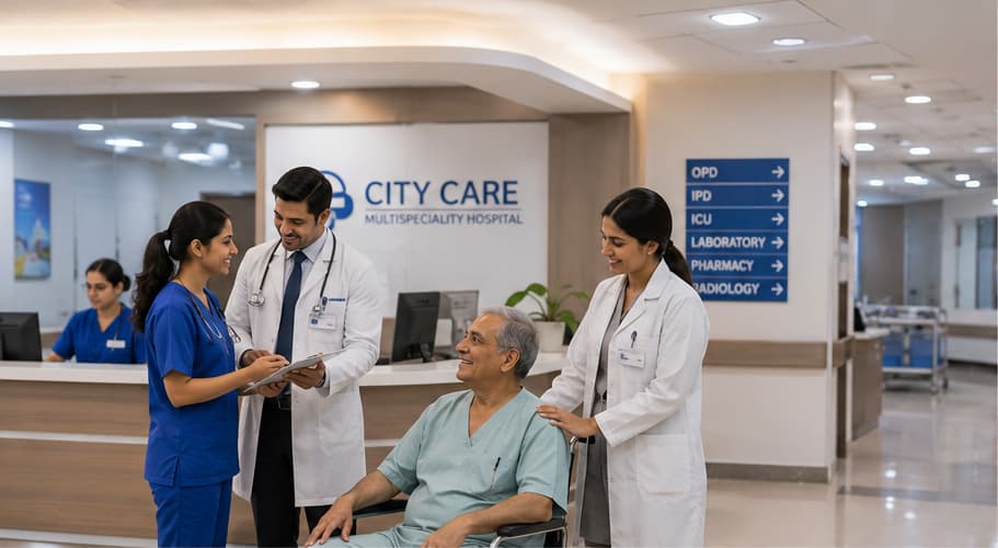 Healthcare professionals in a hospital setting