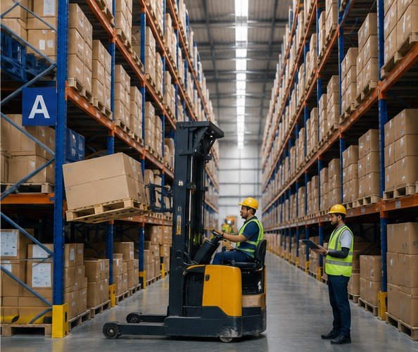 Warehouse team managing inventory and dispatch